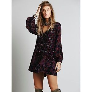 Free people lucky loosey boho swing dress M